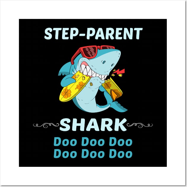 Family Shark 1 STEP-PARENT Wall Art by blakelan128